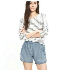 MADEWELL Railroad Stripe Pull-On Shorts Blue Size XS